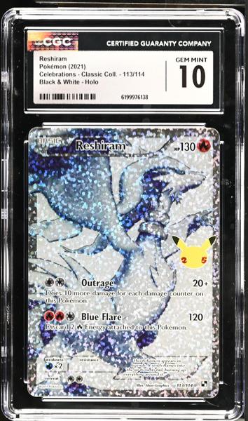 Reshiram Black & White, Holo 2021 Celebrations - Classic Coll. #113/114 CGC 10