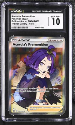 Acerola's Premonition Trainer Gallery, Holo 2022 Brilliant Stars #TG24/TG30 CGC 10-1