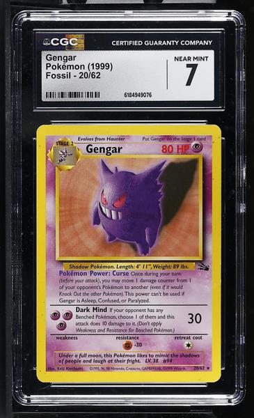 Gengar 1999 Fossil #20/62 CGC 7