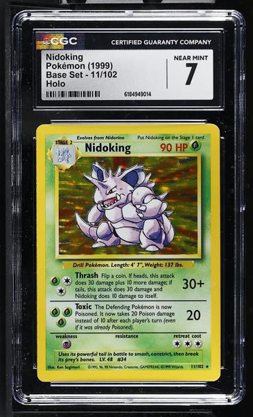 Nidoking Holo 1999 Base Set #11/102 CGC 7