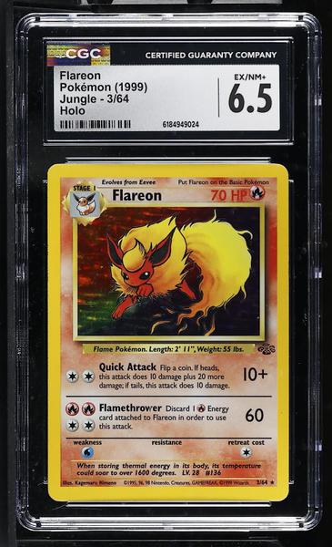 Flareon Holo 1999 Jungle #3/64 CGC 6.5-1