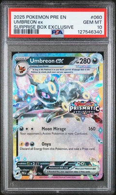 Umbreon Ex 2025 Pokemon Pre En-Prismatic Evolutions Surprise Box Exclusive #060 PSA 10-1
