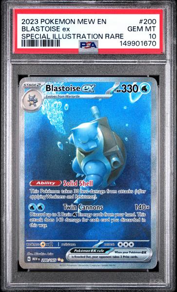 Blastoise Ex 2023 Pokemon Mew En-151 Special Illustration Rare #200 PSA 10