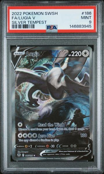 Fa/Lugia V 2022 Pokemon Sword & Shield Silver Tempest #186 PSA 9