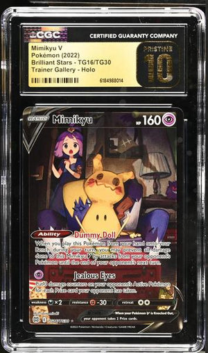 Mimikyu V Trainer Gallery, Holo 2022 Brilliant Stars #TG16/TG30 CGC PRISTINE 10
