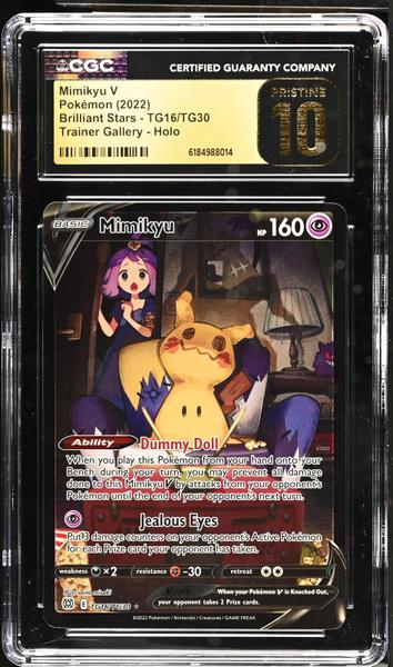 Mimikyu V Trainer Gallery, Holo 2022 Brilliant Stars #TG16/TG30 CGC PRISTINE 10