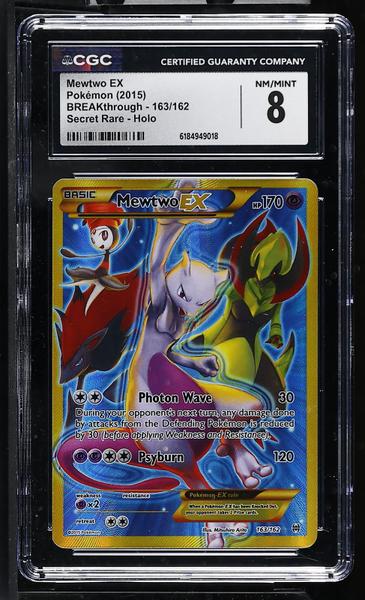 Mewtwo EX Secret Rare, Holo 2015 BREAKthrough #163/162 CGC 8