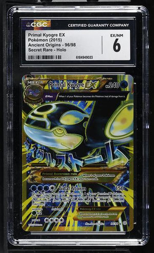 Primal Kyogre EX Secret Rare, Holo 2015 Ancient Origins #96/98 CGC 9