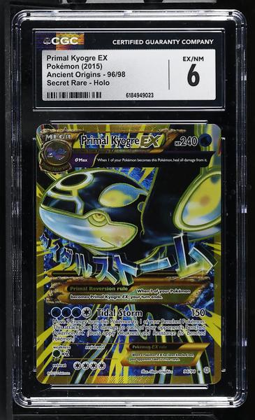 Primal Kyogre EX Secret Rare, Holo 2015 Ancient Origins #96/98 CGC 9