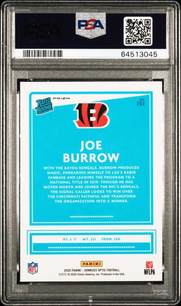 Joe Burrow 2020 Panini Donruss Optic Red Mojo #151 PSA 10-2