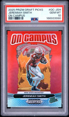 Jeremiah Smith 2025 Panini Prizm Draft Picks On Campus #OC-JSH PSA 10-1