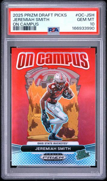 Jeremiah Smith 2025 Panini Prizm Draft Picks On Campus #OC-JSH PSA 10-1