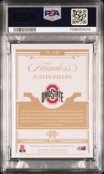 Justin Fields 2021 Panini Flawless Collegiate Gems #137 PSA 9-2