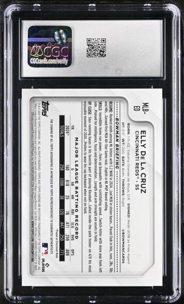 Elly De La Cruz 2025 The National Chrome Veterans & Rookies Autos 9/10 #MLB-ED CGC 9.5 AUTO 10-2