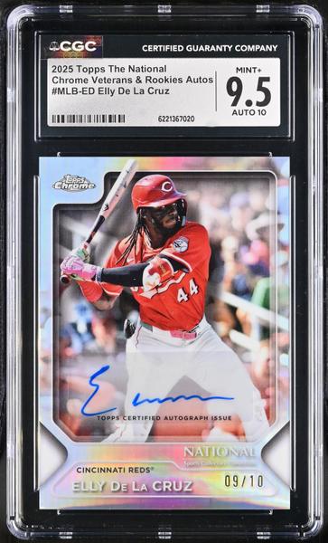 Elly De La Cruz 2025 The National Chrome Veterans & Rookies Autos 9/10 #MLB-ED CGC 9.5 AUTO 10