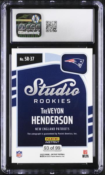TreVeyon Henderson 2025 Instant Studio Rookies Autographs 93/99 #SR-37 CGC 10-2