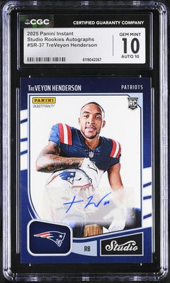 TreVeyon Henderson 2025 Instant Studio Rookies Autographs 93/99 #SR-37 CGC 10-1