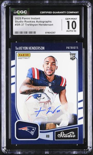 TreVeyon Henderson 2025 Instant Studio Rookies Autographs 93/99 #SR-37 CGC 10