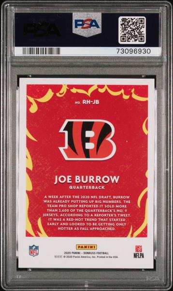 Joe Burrow 2020 Panini Donruss Red Hot Rookies Red Hot Rookies #RH-JB PSA 9-2