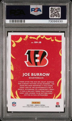 Joe Burrow 2020 Panini Donruss Red Hot Rookies Red Hot Rookies #RH-JB PSA 9-2