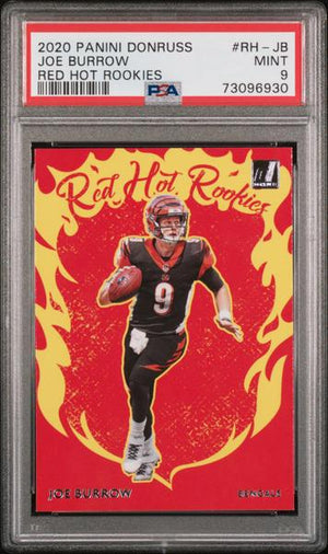 Joe Burrow 2020 Panini Donruss Red Hot Rookies Red Hot Rookies #RH-JB PSA 9