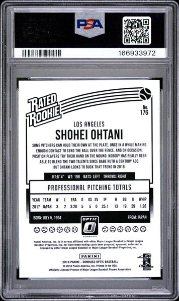 Shohei Ohtani 2018 Panini Donruss Optic #176 PSA 10-2
