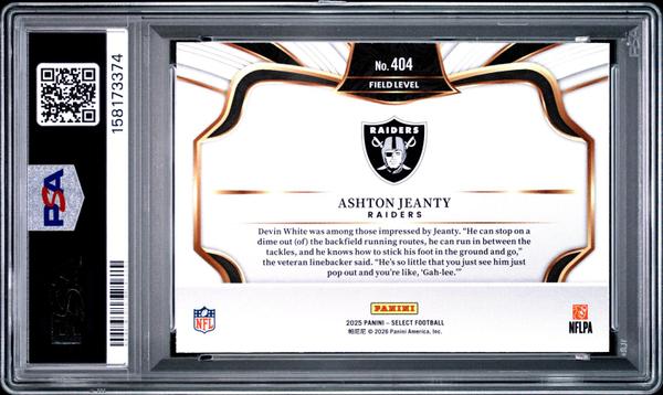 Ashton Jeanty 2025 Panini Select #404 PSA 9-2