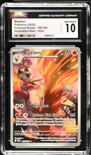 Blaziken Illustration Rare, Holo 2025 Destined Rivals #192/182 CGC 10