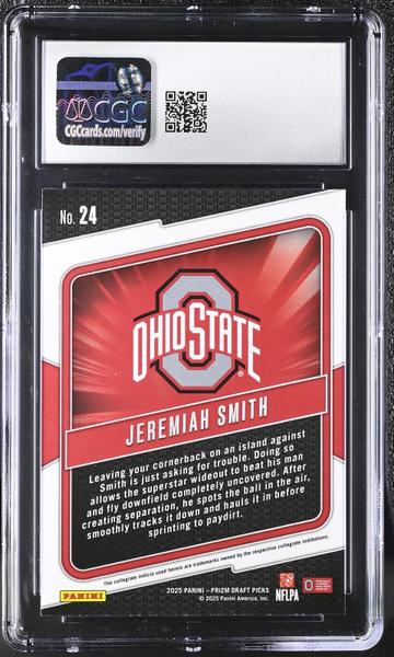 Jeremiah Smith 2025 Prizm Draft Picks Hype #24 CGC 9.5