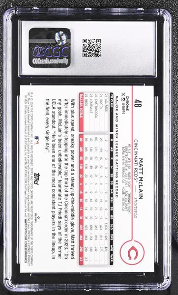 Matt McLain Aqua 2024 Chrome LogoFractor 71/199 #48 CGC 10-2