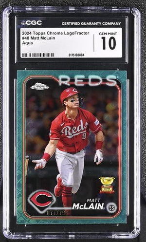 Matt McLain Aqua 2024 Chrome LogoFractor 71/199 #48 CGC 10