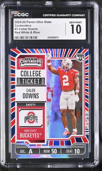 Caleb Downs Red White & Blue 2024-25 Ohio State Contenders #3 CGC 10