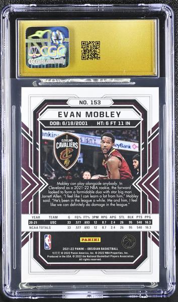 Evan Mobley 2021-22 Obsidian #153 PRISTINE CGC 10