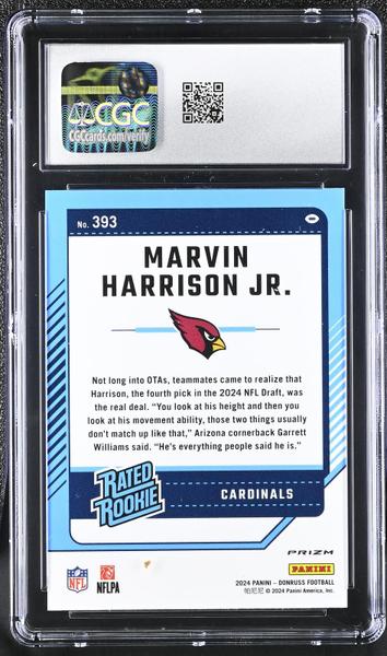Marvin Harrison Jr. Red & Green Optic Preview #393 CGC 10