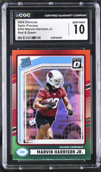 Marvin Harrison Jr. Red & Green Optic Preview #393 CGC 10