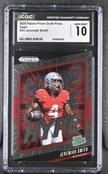 Jeremiah Smith 2025 Prizm Draft Picks Hype #24 CGC 10-1