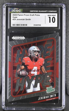Jeremiah Smith 2025 Prizm Draft Picks Hype #24 CGC 10-1