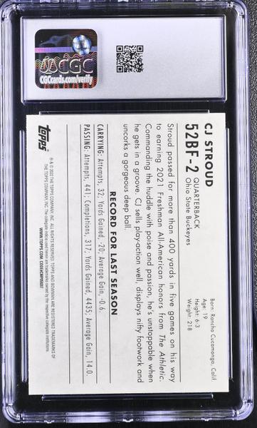 C.J. Stroud 2022 University Chrome '52 Bowman Football #52BF-2 CGC 10