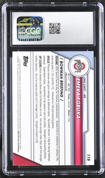 Emeka Egbuka 2023 University Sapphire #115 CGC 10