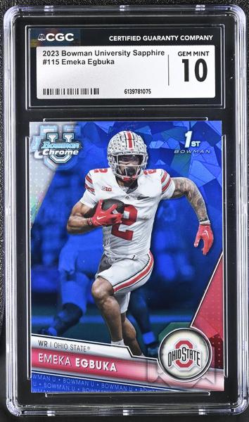 Emeka Egbuka 2023 University Sapphire #115 CGC 10