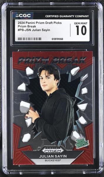 Julian Sayin 2024 Prizm Draft Picks Prizm Break #PB-JSN CGC 10