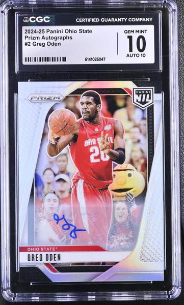 Greg Oden 2024-25 Ohio State Prizm Autographs #2 CGC 10