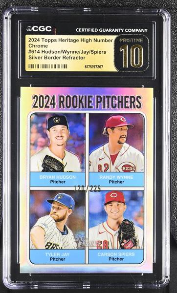 Hudson/Wynne/Jay/Spiers Silver Border Refractor 2024 Heritage High Number Chrome #614 CGC PRISTINE 10