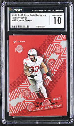 Jack Sawyer 2024 Ohio State Buckeyes Sticker Series #ST-3 CGC 10-1