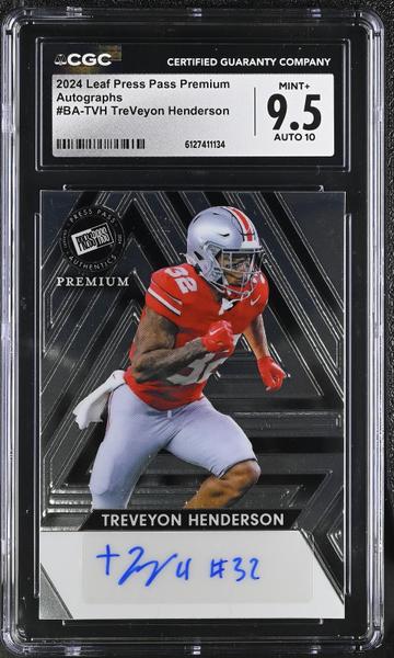 TreVeyon Henderson 2024 Press Pass Premium Autographs #BA-TVH CGC 10