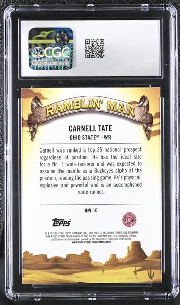 Carnell Tate 2024 University Chrome Ramblin' Man #RM-10 CGC 10