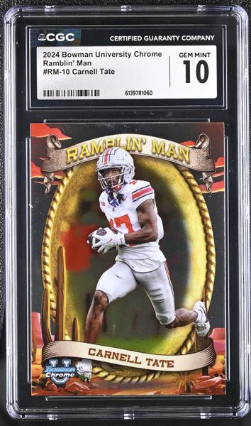 Carnell Tate 2024 University Chrome Ramblin' Man #RM-10 CGC 10