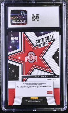 Tavien St. Clair 2025 Prizm Draft Picks Saturday Star Signatures #SSS-TSC CGC 10-2