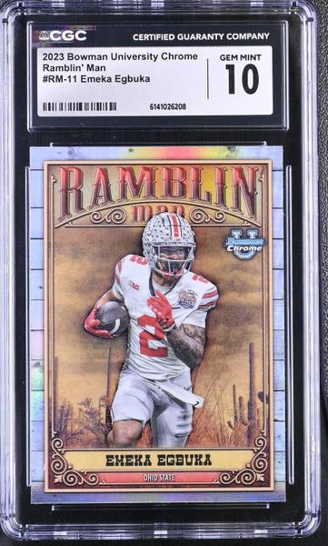 Emeka Egbuka 2023 University Chrome Ramblin' Man #RM-11 CGC 10