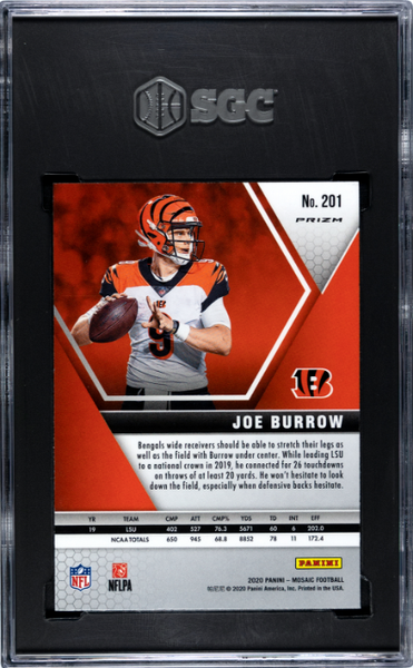 Joe Burrow 2020 Panini Mosaic Silver Prizm #201 SGC 9